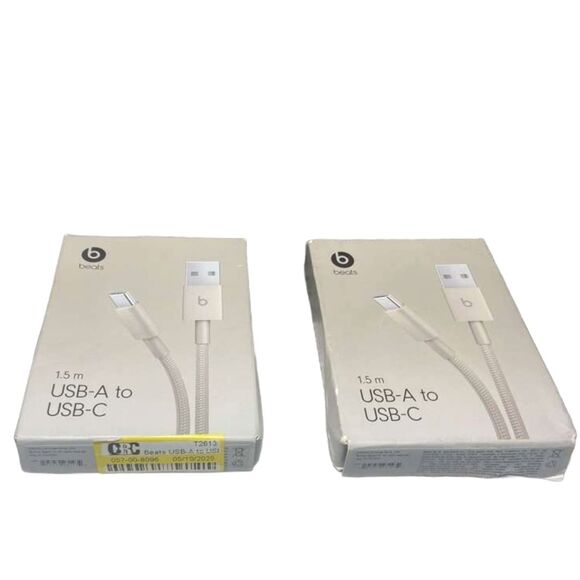Genuine Beats USB‑C to USB‑A Woven Cable 1.5m – Surge Stone - Lot of 2- Box Wear - Picture 1 of 11